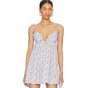 REVOLVE More to Come Viola Tie Strap Dress in Lavender Floral NWT